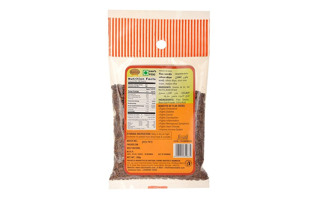 Natural's Bite Flax Seeds    Pack  100 grams